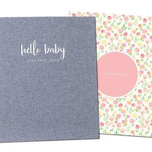 Brand New Peachy 'Botanica' Baby Memory Book for Girls - 9.75" x 11.25"